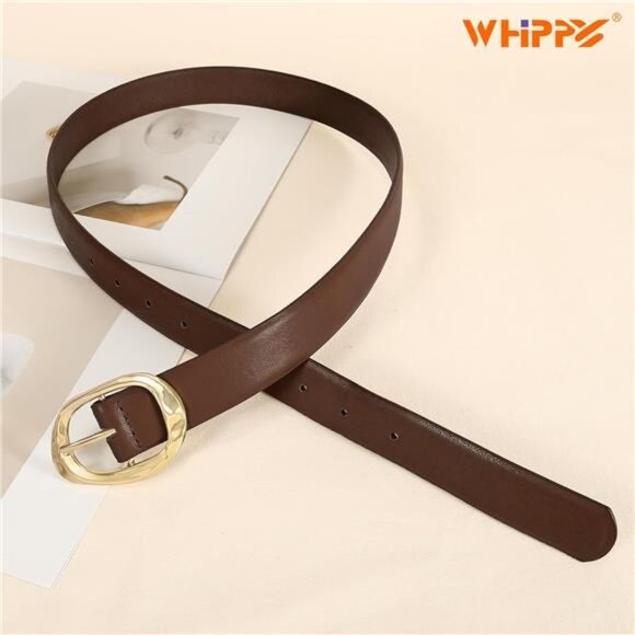 Leather Belt for Women Casual Waist Belt with Gold Buckle Fashion Ladies Belt main image 5